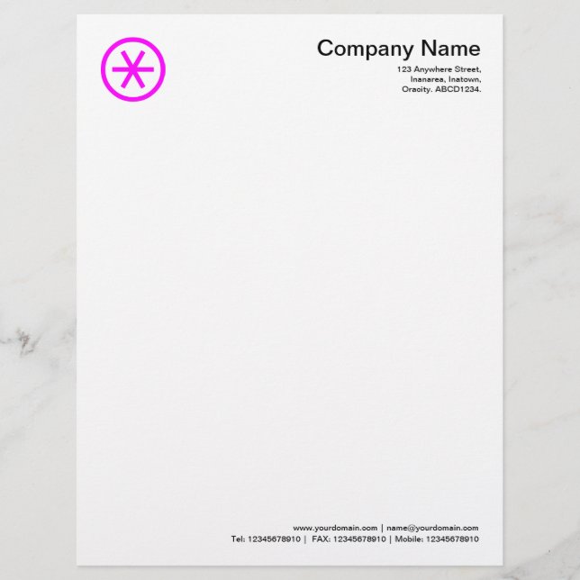 Membrete Asterisk en círculo - Magenta (Anverso)