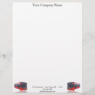 Membrete Autobús blanco y negro rojo en blanco