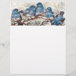 Membrete Aves azules