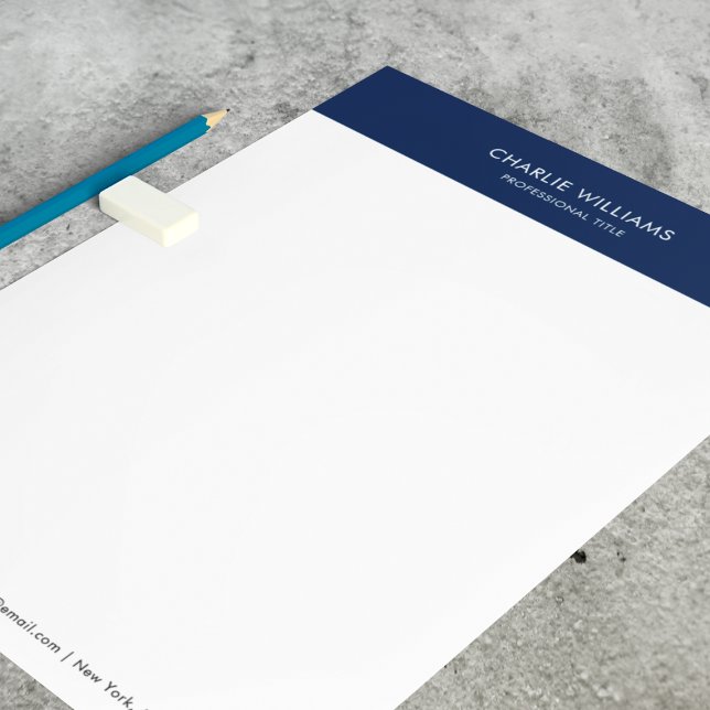 Membrete Azul de la Marina Moderna Gracias Tras Entrevista  (Modern Navy Blue Thank You After Job Interview Letterhead
)