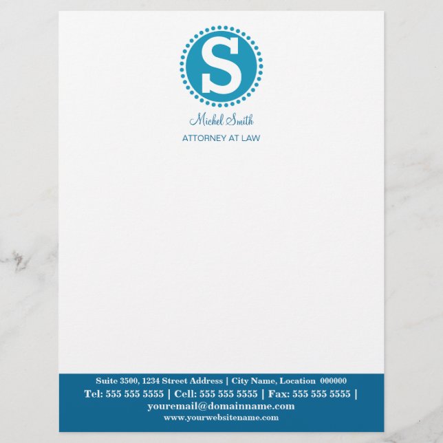 Membrete Azul monográfico profesional (Anverso)