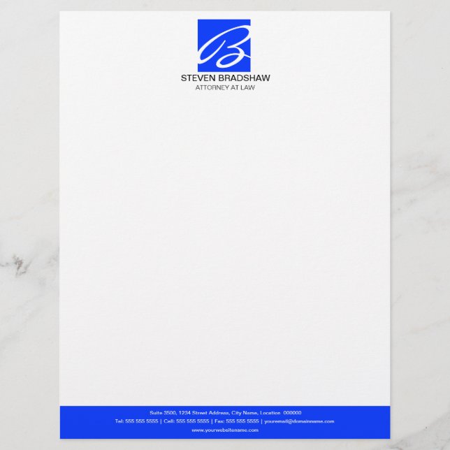 Membrete Azul monográfico profesional (Anverso)