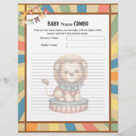 Membrete Baby Circus_ Baby Name Combo Shower