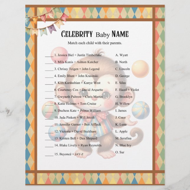 Membrete Baby Circus_ Celebrity Baby Game (Anverso)