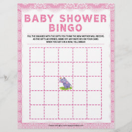 Membrete Baby Shower Bingo [Lujo de lujo [Rosa]]