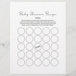 Membrete Baby Shower Gift Bingo Game