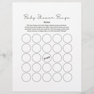 Membrete Baby Shower Gift Bingo Game