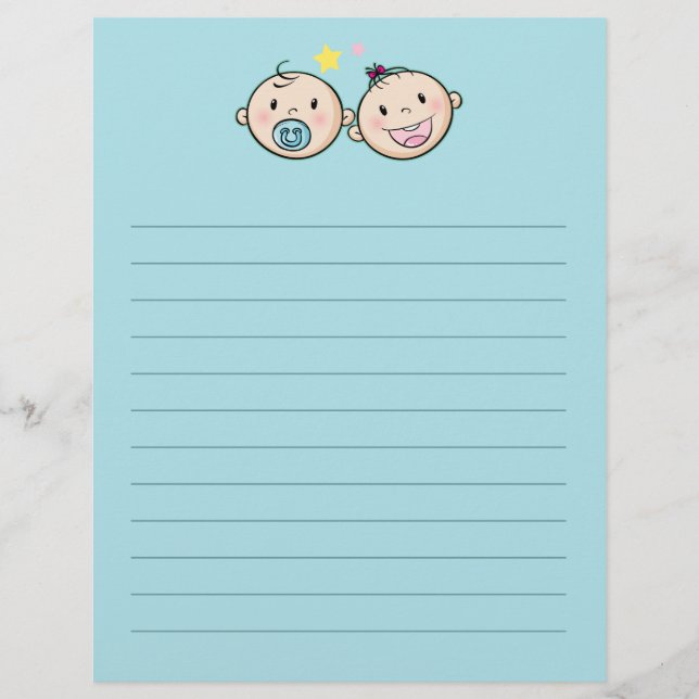 Membrete Baby Shower | Juegos Fiestas  (Anverso)