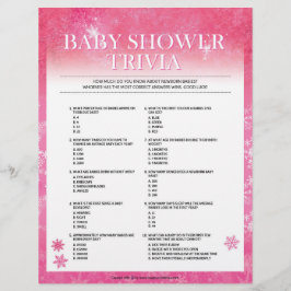 Membrete Baby Shower Trivia [Rosa nevado]