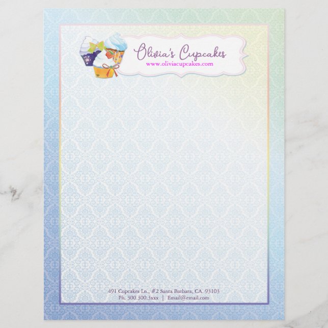 Membrete Baker & Pastry Chef Cupakes Business (Anverso)