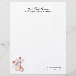 Membrete Ballet Slippers Dance Studio Personalizado Lethead