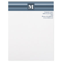 Bandas grises y azules de monograma