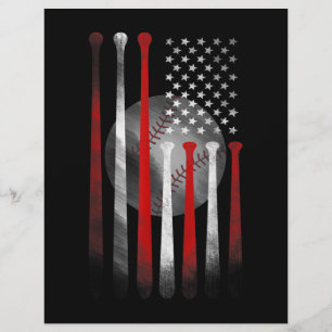 Membrete Bandera Americana Vintage Baseball