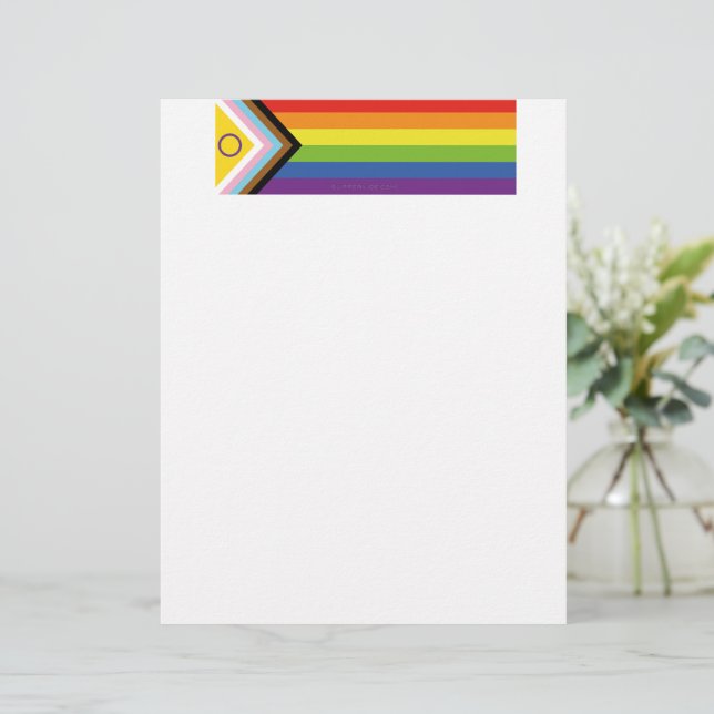 Membrete Bandera de orgullo intersexual de SlipperyJoe's fo (Anverso de pie)