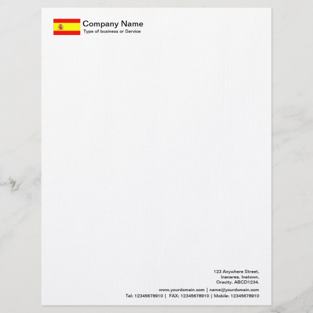 Membrete Banderas - España (Anverso)