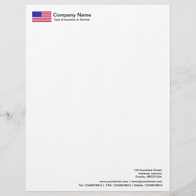 Membrete Banderas - Estados Unidos (Anverso)