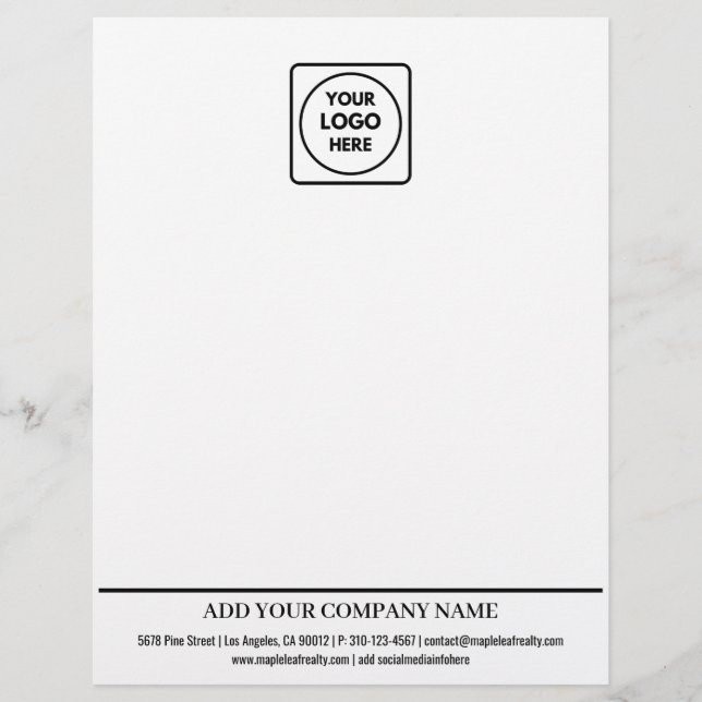 Membrete Basic Business Logo Contact Info letterhead (Anverso)