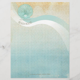 Membrete Beach House Clam Shell Aqua Blue ID623