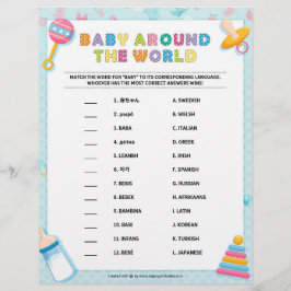 Membrete Bebé alrededor del mundo [Baby Basics Blue]