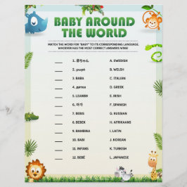 Membrete Bebé alrededor del mundo [Tema Animal]