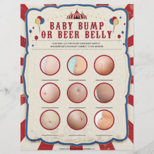 Membrete Bebé O Belly De Cervezas [Tema Del Circo]