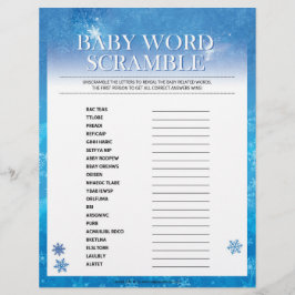 Membrete Bebé Word Scramble [Azul nevado]