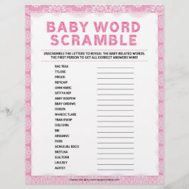 Membrete Bebé Word Scramble [Lujo de lujo [Rosa]]