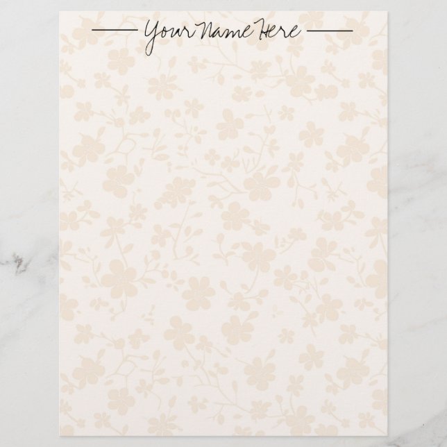 Membrete Beige Calico Personalizado (Anverso)