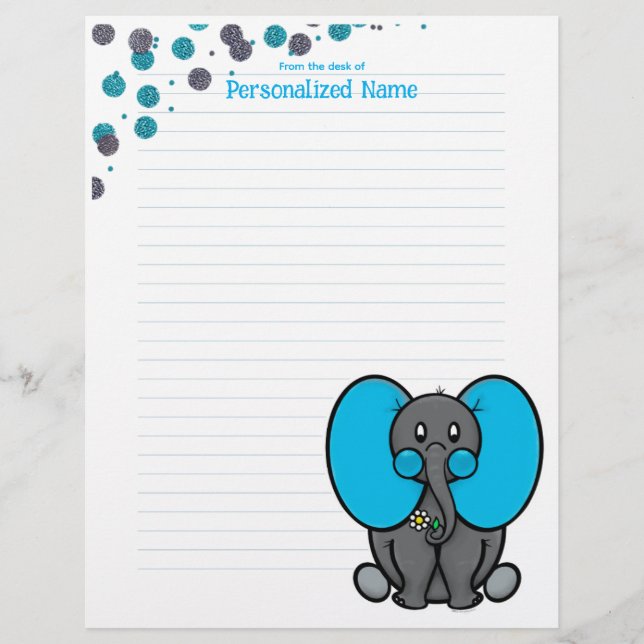 Membrete Belly Phant Dots Lined (Anverso)