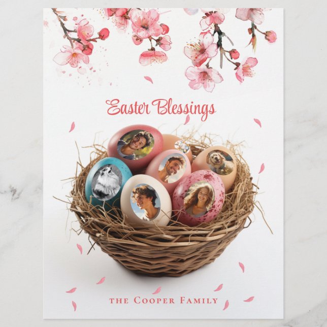 Membrete Bendiciones de Pascua Corto Fotos Letras (Anverso)