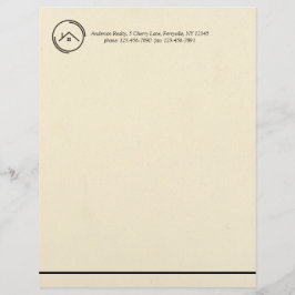 Membrete Bienes Raíces Blanco Minimalista
