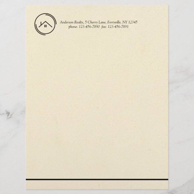 Membrete Bienes Raíces Blanco Minimalista (Anverso)