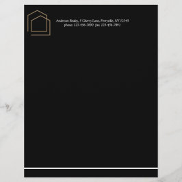 Membrete Bienes Raíces Negros Clásicos