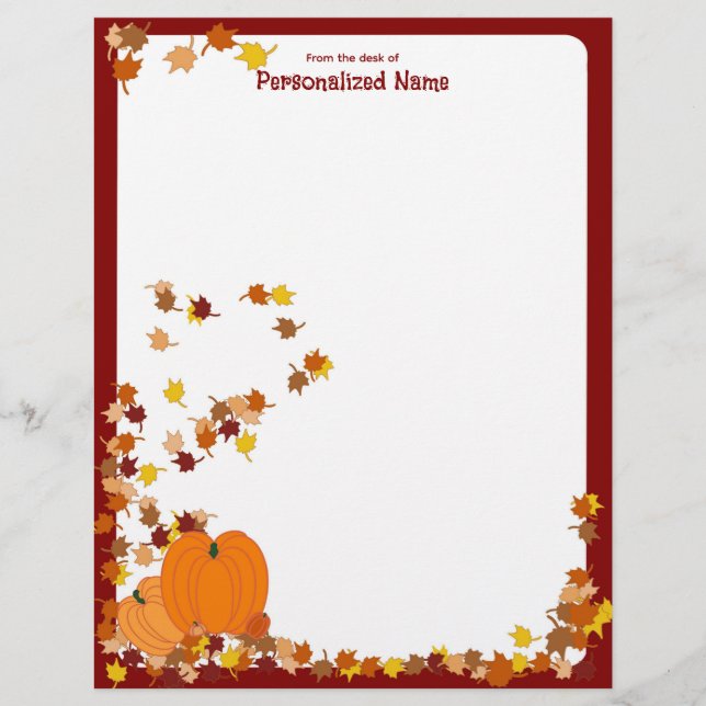 Membrete Bienvenida Otoño - Sin Línea (Anverso)