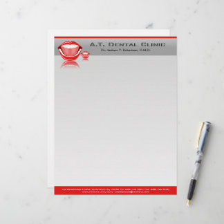 Membrete Big Mouth Dentist Professional Dental Letterhead