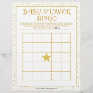 Membrete Bingo de Baby Shower [Espinas doradas]
