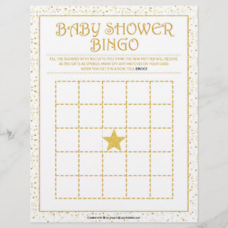 Membrete Bingo de Baby Shower [Espinas doradas]