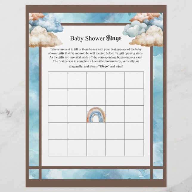 Membrete Bingo de regalo de mi pequeño cordero_ bebé (Anverso)