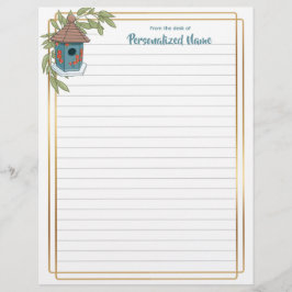 Membrete Birdhouse Bliss Lined Letterhead