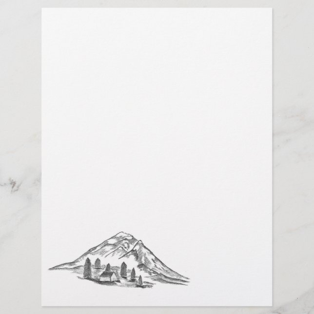 Membrete Black and white mountain letterhead (Anverso)
