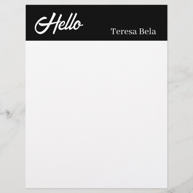 Membrete Black Border Corporate Mail Typography letterhead (Anverso)