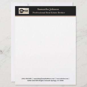 Membrete Black Key Champagne Glitter Agente Inmobiliario P