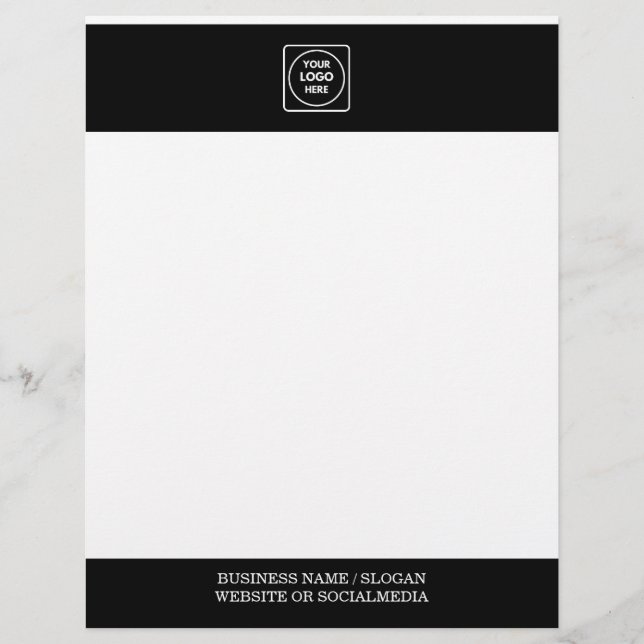 Membrete Black White Business Logo Promo letterhead (Anverso)