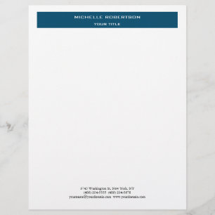 Membrete Blanco azul profesional moderno minimalista