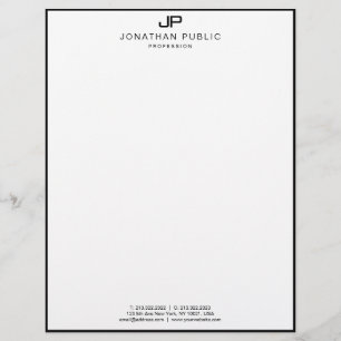 Membrete Blanco negro elegante de la plantilla moderna del