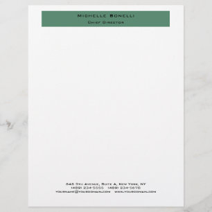 Membrete Blanco verde Minimalista simple profesional