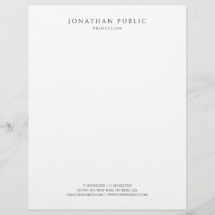 Membrete Blanco y negro elegante de la plantilla simple