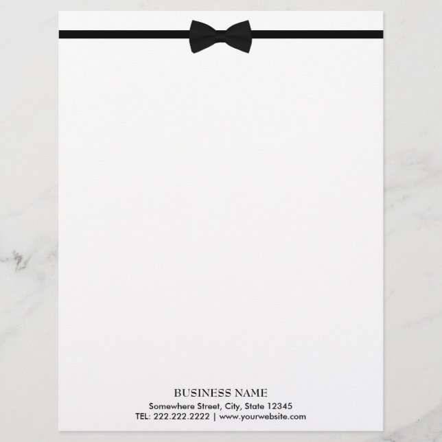 Membrete Blanco y negro elegante para el traje de baño clás (Anverso)