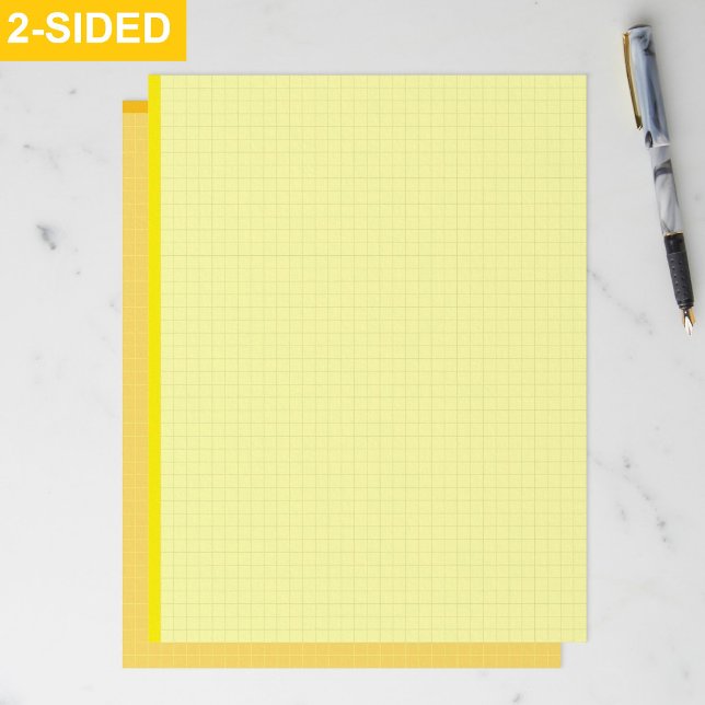 Membrete Blank Aesthetic Yellow Graph Papers (Grid Squared) (yellow engineering graph paper, quad ruled paper for drafting)