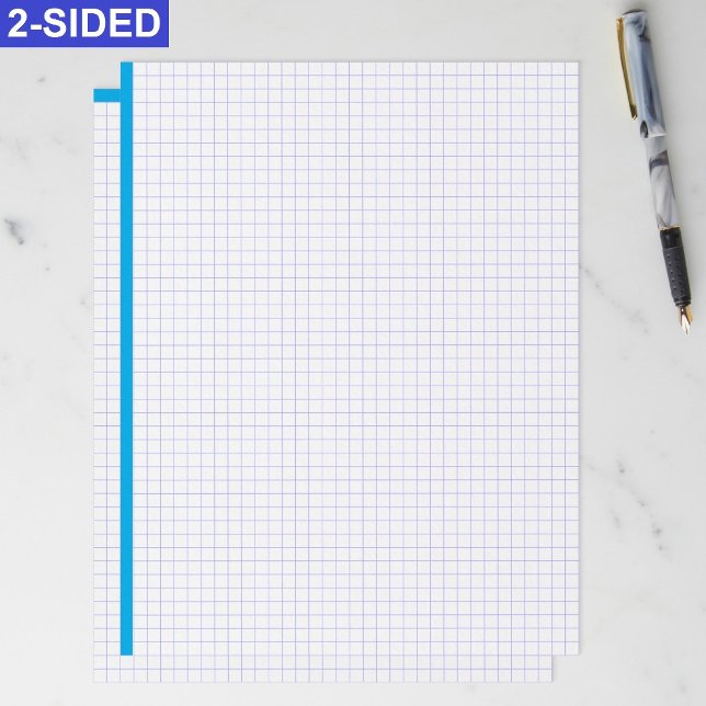 Membrete Blank Engineering Graph Paper Sheets (Blue Lines) (Engineering graph paper sheets, Large grid paper for drafting, Blueprint drawing paper letter size)